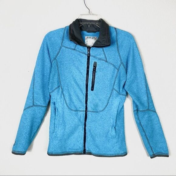 AK Burton Blue Terry Cloth Zip Up Jacket - Picture 6 of 8